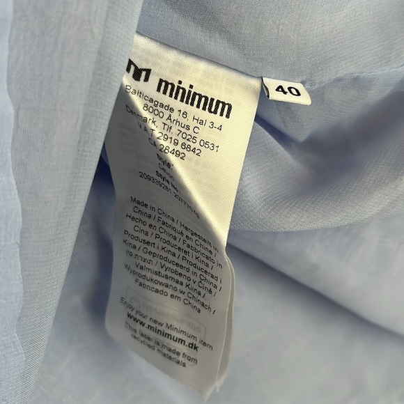 Minimum Celion Short Seersucker Dress, Chambray Blue, sz EU 40 XL - Picture 5 of 6